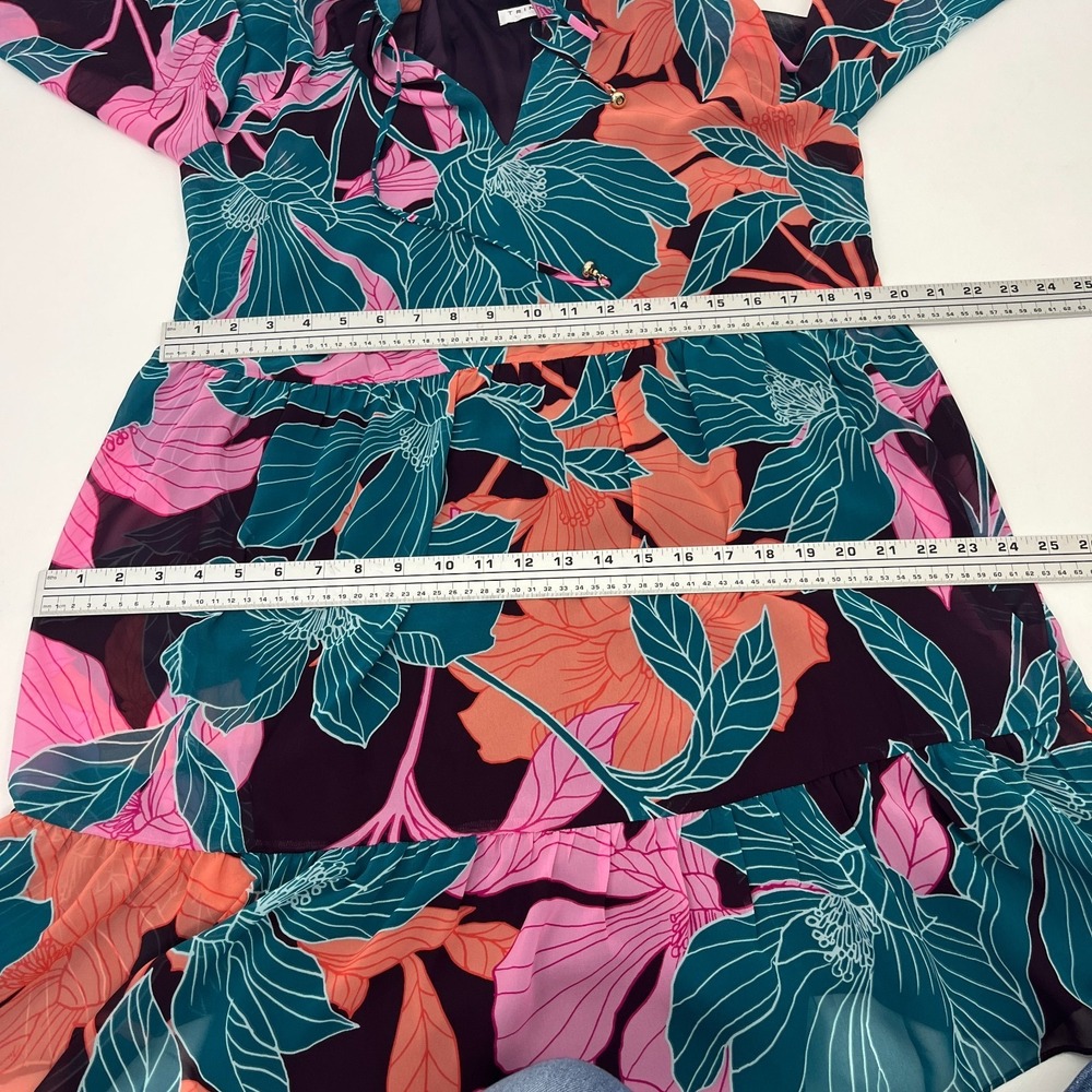 Trina Turk Rhapsodic Mini Dress Pink Green Tropical Floral Sz M Resortwear Party - Picture 11 of 15